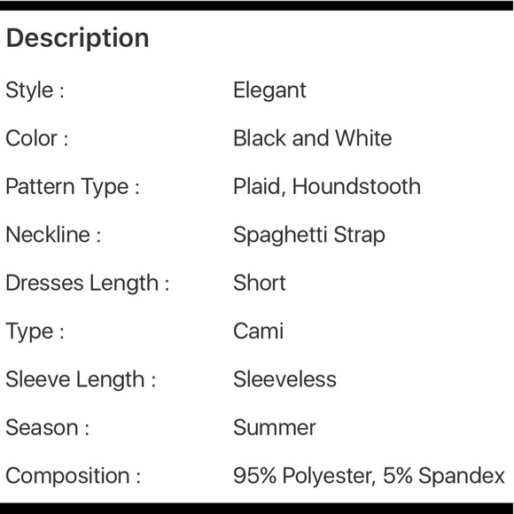 Plaid White & Black Cami Houndstooth Mini Dress - Picture 5 of 6